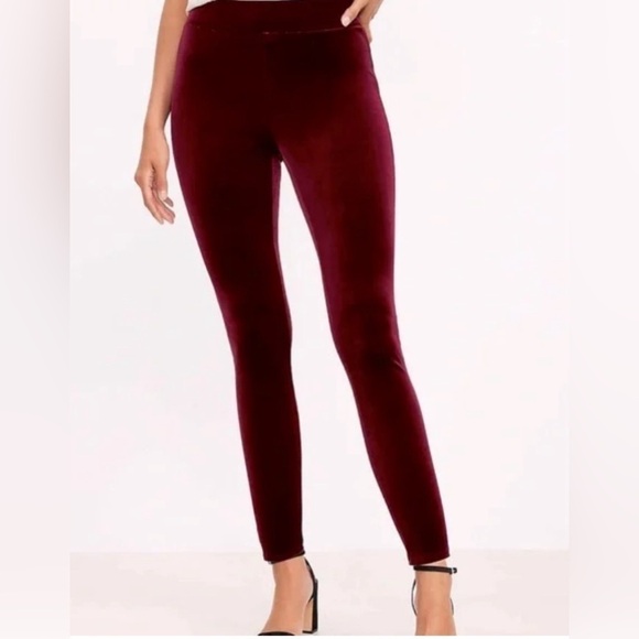J. Crew High-rise Velvet Burgundy Leggings Womens sze S Luxe Skinny Minimalist